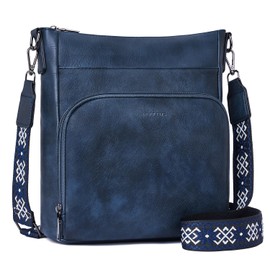 Roulens Crossbody Bags for Women,Soft Vegan Leather Medium Shoulder Handbags Travel Purse with Front Zipper Wallet Pocket