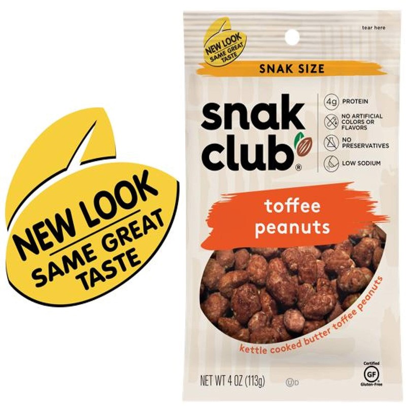 Snak Club Toffee Peanuts, 4 Ounce (Pack of 12)