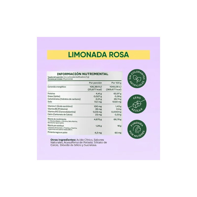 Bloom Pre Workout Alta Energía De Limonada Rosa Tarro 25porc