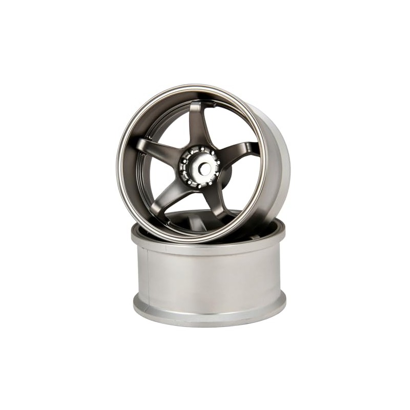 GD045 N-Type Drift Wheel, +8, Titan Silver R/C Car Wheel