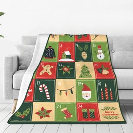 Grtfcolr Christmas Throw Blanket | Green Holiday Christmas Fleece Blanket | Comfort Velvet Touch Ultra Plush Throw for Couch, Sofa and Bed, 50''x60''