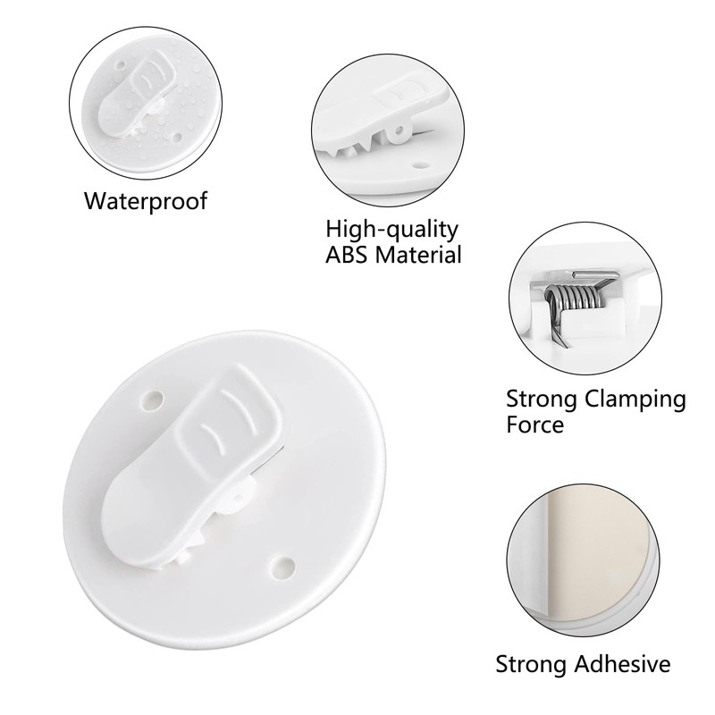 6 Pcs Shower Curtain Clips Self Adhesive Shower Splash Clips