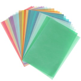20 x Transparent Paper Colourful A4, 20 Colours, Parchment Paper for Crafts, Colourful Tracing Paper Lantern, Transparent Lanterns Paper, Coloured Paper A4, Transparent Paper for Crafts Lanterns