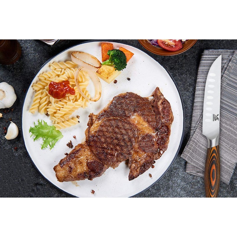 MSY BIGSUNNY Steak Knife Set, 4-Piece, German Steel 5-Inch Blade,