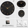 Mosewa Large Wall Clock 16 Inch Black Battery Operated Silent