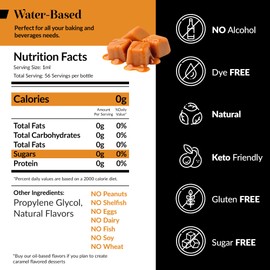 Dolce Flav Natural Caramel Extract - 8 Ounce Water-Soluble Multipurpose Flavoring Ideal for Baked Goods, Beverages, Coffee, Desserts & Ice Cream - Perfect Kitchen Gift for Holidays