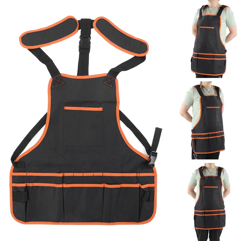 Tool Apron Multiple Pockets Oil Proof Waterproof Oxford Cloth Adjustable