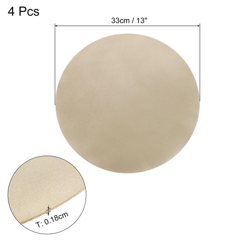 sourcing map 4 Pcs Faux Leather Placemats for Dinner Table,