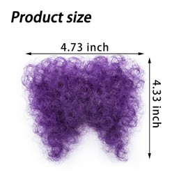 INFTOYCO Fake Private Hair Handmade Full Lace Biniki Body Hair, Invisible Realistic Corporal Hairs Fake Chest Hairs Mustache for Men and Women (Purple)