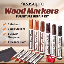 Wood Scratch Repair Kit Markers - Set of 13 - Scratch & Stain Markers, Furniture Repair Pens for Touch-Up on Wood Furniture, Tables, Desks, Bedposts - Carpenter's Essential Toolkit