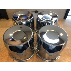 Vision QTY (4) CHROME 8 LUG CENTER CAPS 5.15" DIAMETER FIT 8X6.5 AND 8X170 WHEELS