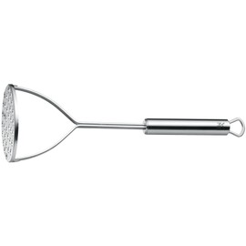 WMF Profi Plus potato masher, 28.5 cm, Cromargan stainless steel, partially matt, dishwasher-safe.
