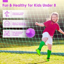 AceVernine Soccer Balls Size 3, Sparkle Soccer Ball for Girls Kids 3-8 4-6 6-8 Glitter Outdoors Sports Recreation Playing Ball for Birthday Easter Soccer Gifts (Sparkle Purple, Size 3)