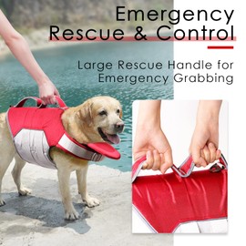 ThinkPet Dog Life Jacket Reflective Lifesaver Floating Vest Adjustable