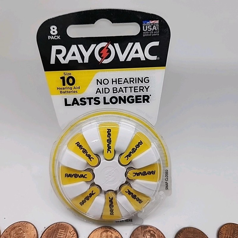 Rayovac #10 Hearing Aid Batteries 8 Pack NEW Size 10