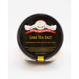 Lime Fine Sea Salt - All Natural Pure Sea Salt Infused With Succulent Lime - Tartness Without Sour Or Bitter Taste For Cooking Finishing Or Rimming -Gluten Free No-MSG Non GMO - 4 Ounces Stackable Jar