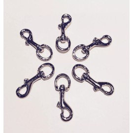 Unbranded 6 PC LOT, 3 1/8" Silver Chrome Snap Clip Lanyard Swivel Hook Key Ring  Key Chain