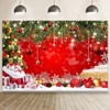 Pnylzzyxh Christmas Red Backdrop for Photography Xmas Ball Gifts Bell