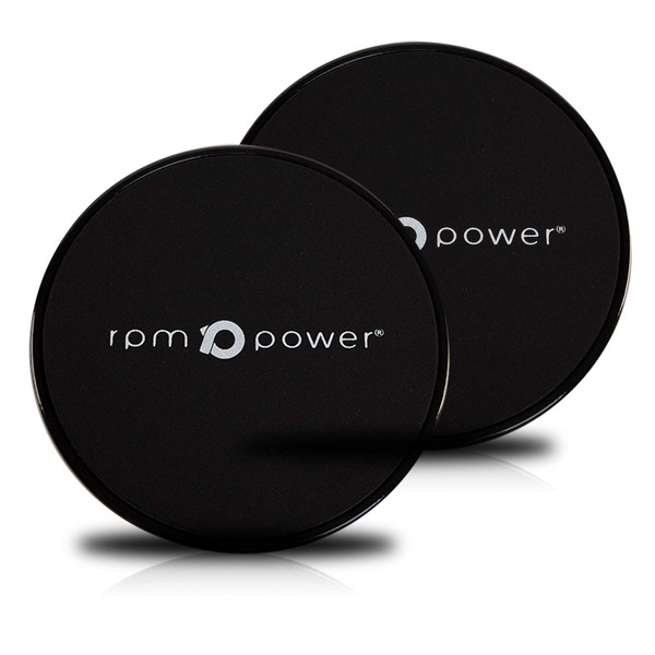 RPM Power Core Sliders Focused Core Training for Toned, Sculpted Abs - Full Body Workout - Dual Sided - Suitable for all Floors (Black)