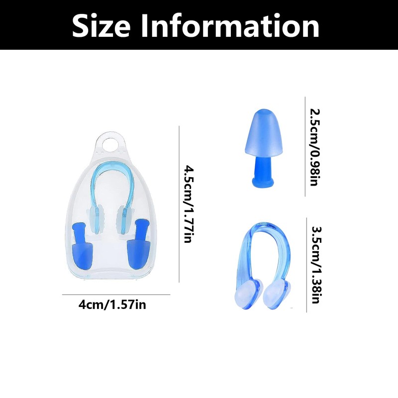 3 PCS Swimming Nose Plugs Clip Adult, Nose Clip Earplugs,for
