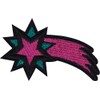 Teal & Purple Shooting Star Embroidered Patch 3.5"