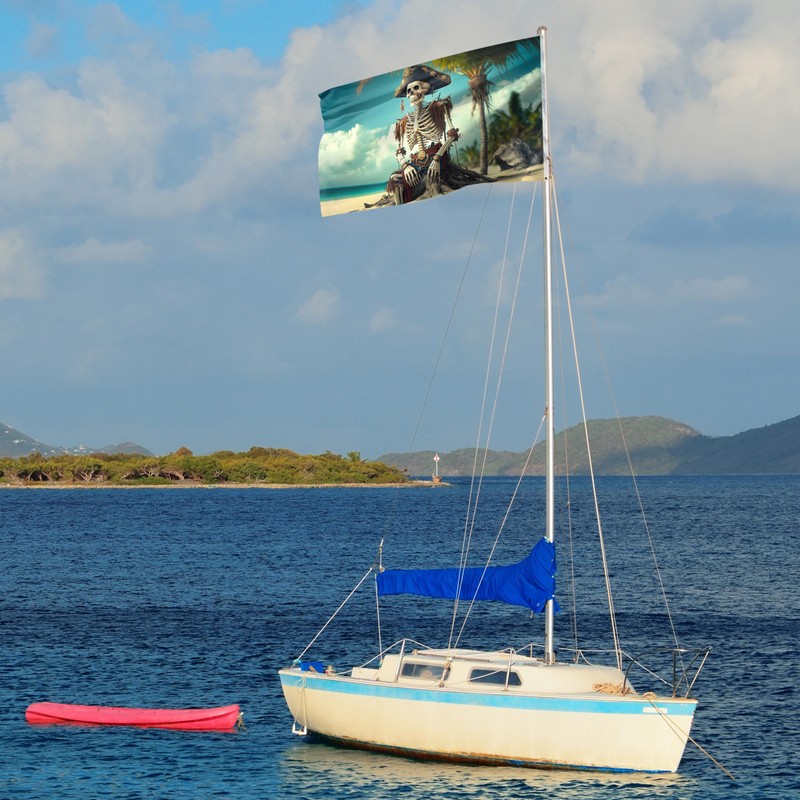 Pirate Flag – Jolly Roger Flag with Skeleton on the