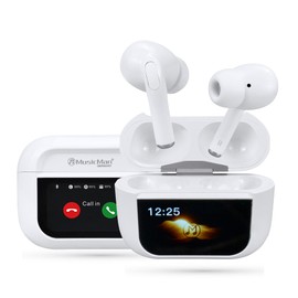 MusicMan ANC Wireless Bluetooth 5.3 Earbuds, TWS Earphones with Touch Screen Type-C Charging Case for Up to 4 Charges, Built-in Microphone, Immersive Sound - Lightweight In-Ear Headphones Pro BT-X72