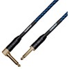 Cascha Professional Line Guitar Cable, Angled, Tweed Blue, 6 m