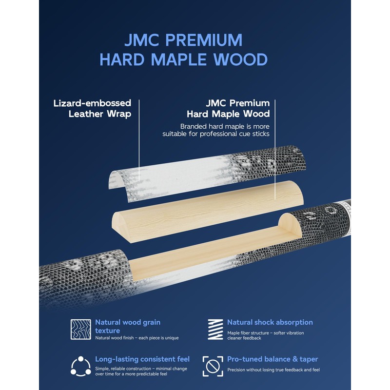 KONLLEN Maple Pool Cue Stick – Low Deflection Performance Billiard