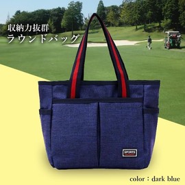 Remarks Japan Round Bag, Dark Blue, Golf, Men's, Women's, Cart Bag, Tote Bag, Golf Bag, Lunch Bag, Stylish, blue (dark)
