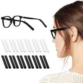 20 Pairs Silicone Glasses Ear Cushion, Anti Slip Eyeglass Ear Grips, Eyeglass Temple Sleeves Tips, Non-Slip Comfortable Elastic Glasses Ear Grips (10 Black & 10 Clear)