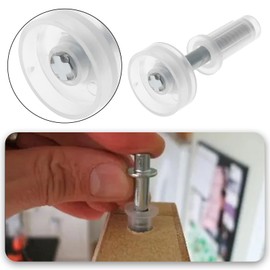 LT Easiyl Pack of 4 Folding Door Guide for Upper Cabinet Door Outer Diameter Wheel 7/8 Inch Thickness 1/4 Inch Outer Diameter Base 3/8 Inch Suitable for Doors from 1 Inch to 1-3/8 Inch Thickness