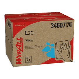 Kimberly Clark Safety 34607 White WYPALL L20 Wipers, Brag Box, 12.5" x 16.8" (Pack of 176)