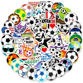 YTSQLER 200 PCS Soccer Stickers Bulk Sport Stickers for Water Bottle Goodie Bags Luggage Soccer Accessories Football Team Party Favors Gifts Decor for Kids Teens Adults