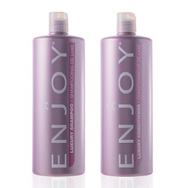 Enjoy Luxury Shampoo & Conditioner- Eliminates Frizz Cleansing Moisturizing Smoothing - Sulfate Free For Thick Coarse or Curly Hair (33.8 Fl Oz)