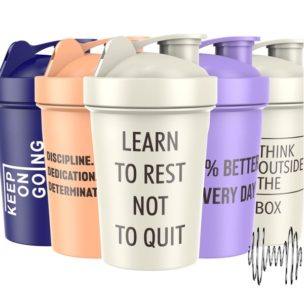 -5 PACK- Shaker Cups for Protein Shakes | Protein Shaker