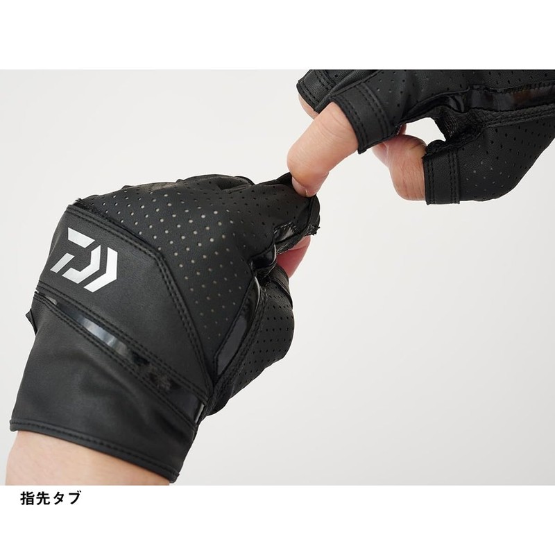 Daiwa 25DG-2325 Faux Leather Gloves, 5-Piece Cut, Navy, L