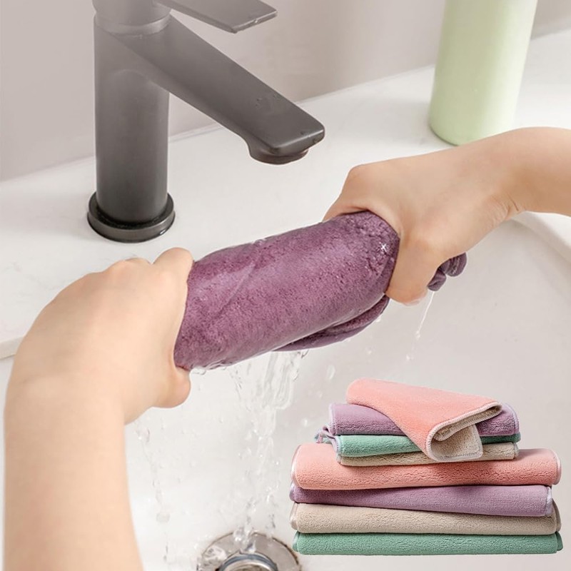 Multi Functional Double-layer Thick Cleaning Towel Microfiber Kitchen Cloth