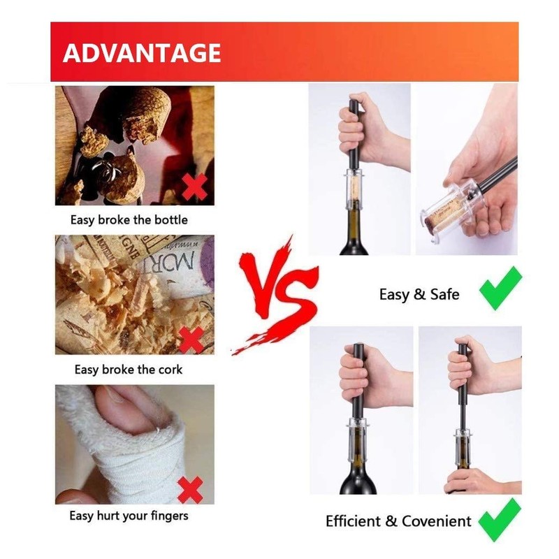 Tyzine Wine Air Pressure Pump Bottle Opener Set With Foil