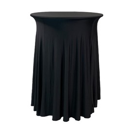 YOUR CHAIR COVERS - Spandex Wavy 30 Inch Highboy Cocktail Round Table Cover Stretchable Table Cover - Black