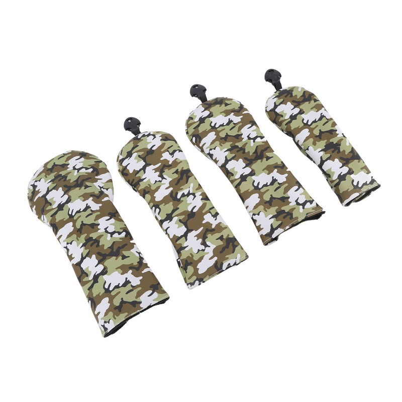 4Pcs Golf Club Head Cover PU Thick Plush Wear Resistant