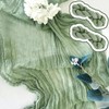 COWANIEE 2 Pcs Green Table Runner, Cheesecloth Table Runner Decorations