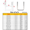 M6x40x80mm Square U Bolt 304 Stainless Steel Tie Down U