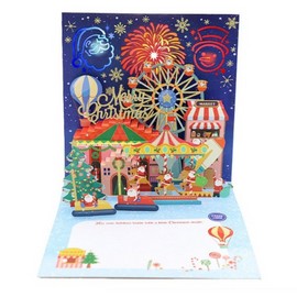 Maeum-Dama Premium Christmas 3D Pop-Up Musical Melody Card + Envelope Set, Santa Land, 1-Pack