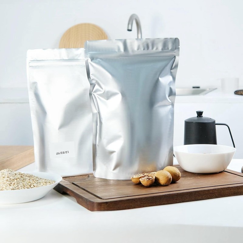 Giitoo Aluminum Rice Bag with Zipper Closure Blackout Bag Rice