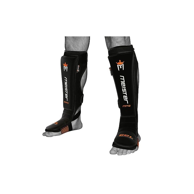 Meister Leg Protectors Leg Support Boxing Kickboxing Cowhide Leather Small/Medium