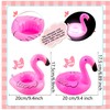 25 Pcs Inflatable LED Flamingo Drink Holders Include 15 Pcs