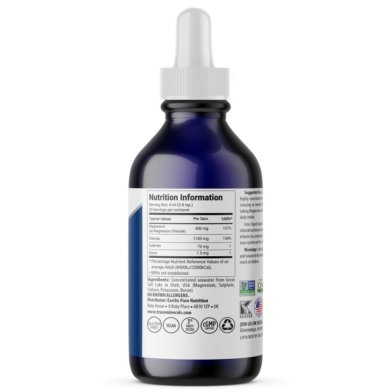 Trace Minerals Mega-Mag Magnesium Supplement - 4Fl Oz Low Sodium