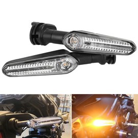 TOTMOX Motorcycle LED Turn Signal Front and Rear Mount, Clear Lens Amber Light Compatible with Yamaha FZ16 FZ-S FZ-25 FZ-03 FZ-6N FZ-6R FZ-07 FZ-8 FZ-09 FZ-1 N FZ1 Fazer FZ-10