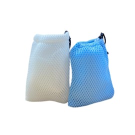 XYRSTOLR 5Pcs Nylon Mesh Drawstring Bag 5 x 3.5 Inch Small Storage Drawstring Pouch Bags for Mini Stuff MP3 Charger Earphone Key, Travel Kit Organizer for Lipstick Cosmetic Jewelry, Sky Blue